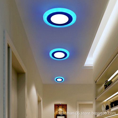 12+6W Double Color RGB Round LED Panel Downlight